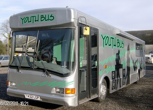 Dennis Dart Caetano Mobile Youth Club. Conversion was built by Coachbuilt Quality Ltd.